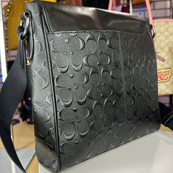 💥COACH - Houston Map Bag In Signature Leather - S0647 - Picture 1 of 14